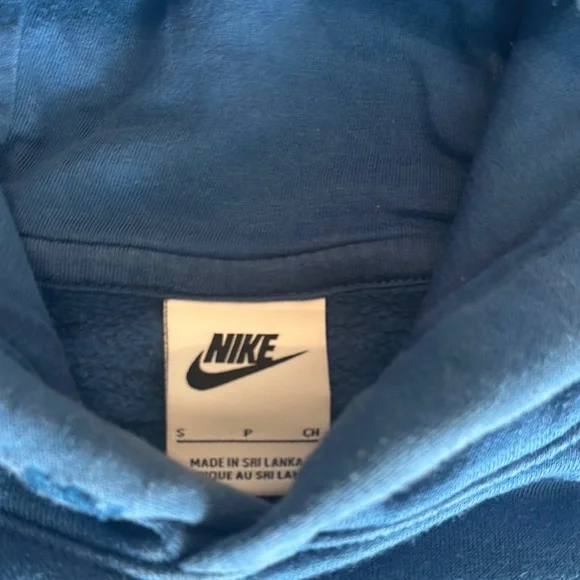 Nike Mens Pullover Hoodie Sweatshirt Swoosh Logo Athletic Casual Blue Size S - Picture 5 of 5